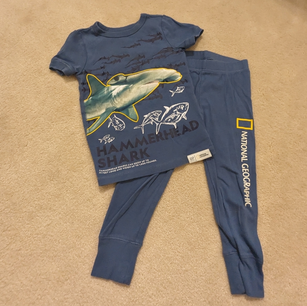 2/$15 GAP|National Geographic Pajamas Set with Sharks